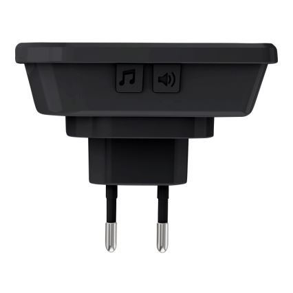 Utično bežično zvono 230V/1xCR2032 IP56 crna