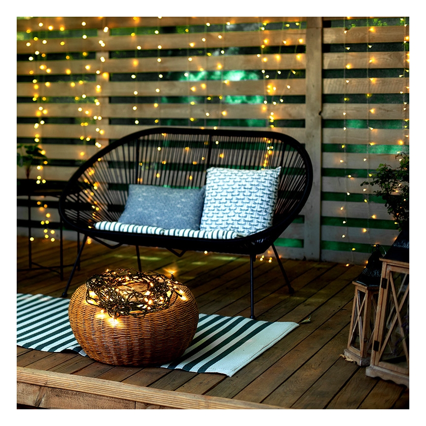 LED vanjski svjetlosni niz 100xLED/8 funkcija IP44 13m topla bijela