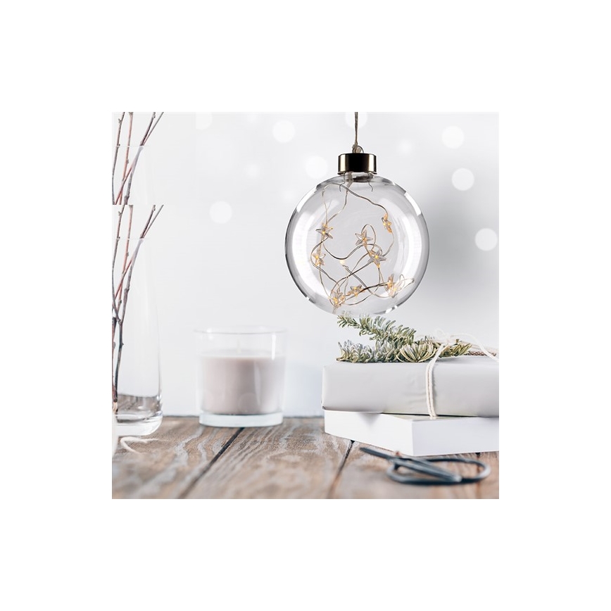 LED Božićna kuglica 10xLED/2xAA
