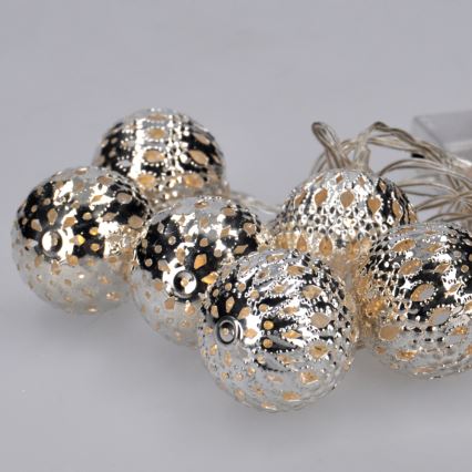 LED Božićne lampice 10xLED/2xAA 1m topla bijela