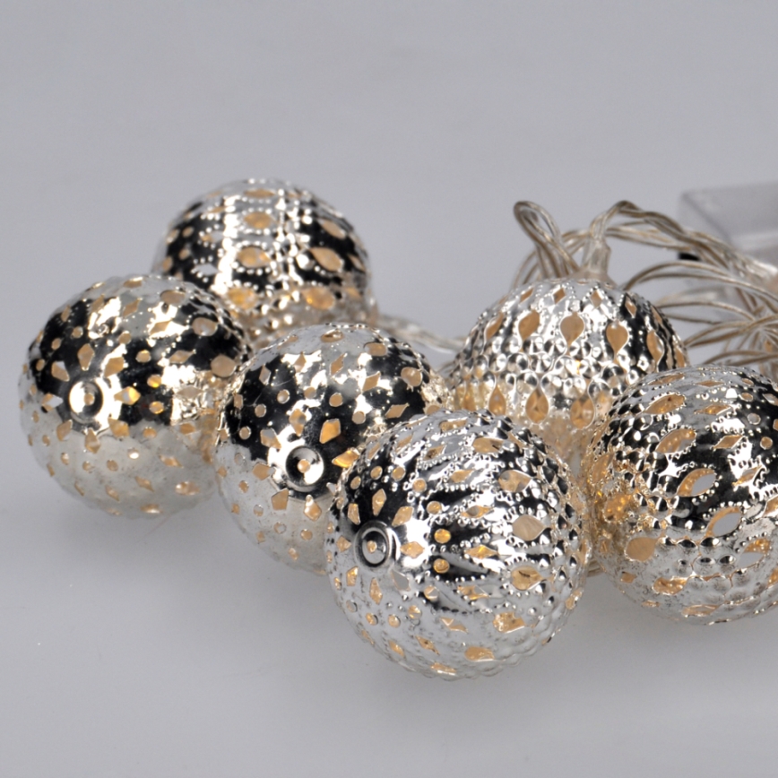 LED Božićne lampice 10xLED/2xAA 1m topla bijela