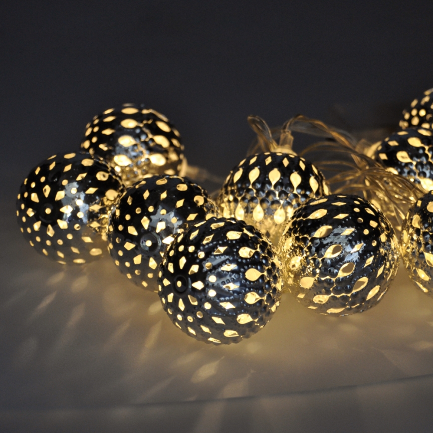 LED Božićne lampice 10xLED/2xAA 1m topla bijela