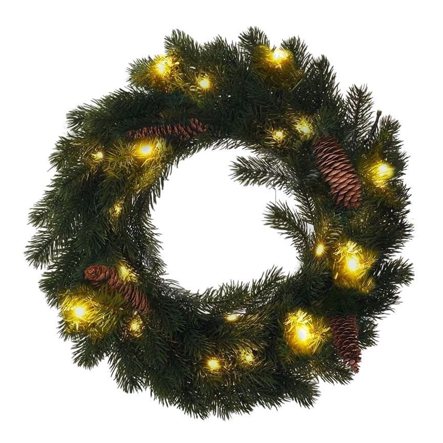 LED Vanjski božićni vijenac 15xLED/3xAA IP44