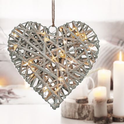 LED Božićna dekoracija LED/2xAA ratan