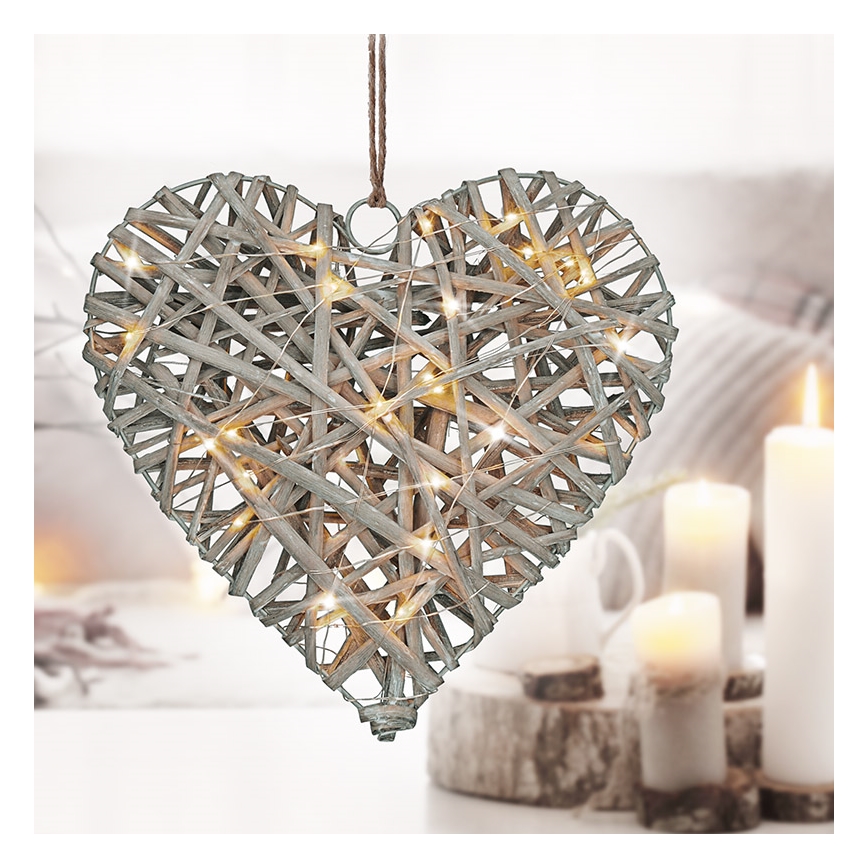 LED Božićna dekoracija LED/2xAA ratan