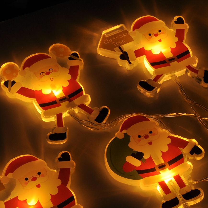 LED Božićni lanac s usisnim čašicama 6xLED/2xAA 1,2m topla bijela santa