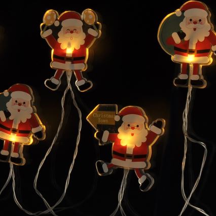 LED Božićni lanac s usisnim čašicama 6xLED/2xAA 1,2m topla bijela santa