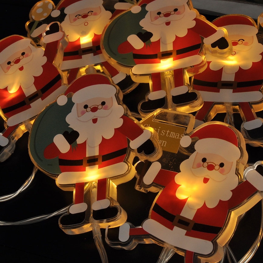 LED lanac s usisnim čašicama 6xLED/2xAA 1,2m topla bijela Santa