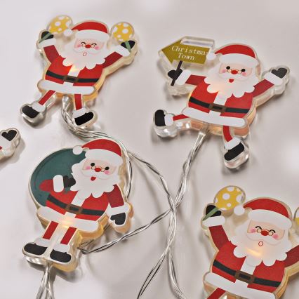 LED lanac s usisnim čašicama 6xLED/2xAA 1,2m topla bijela Santa