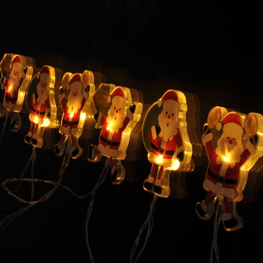 LED lanac s usisnim čašicama 6xLED/2xAA 1,2m topla bijela Santa