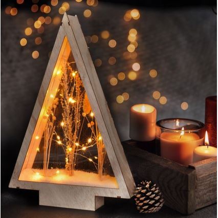 LED Božićna dekoracija LED/2xAA snježni zimski cvjetovi