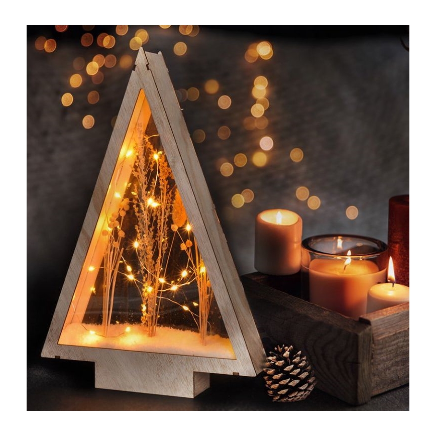 LED Božićna dekoracija LED/2xAA snježni zimski cvjetovi