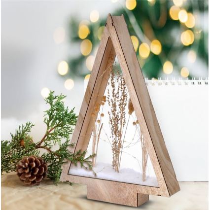 LED Božićna dekoracija LED/2xAA snježni zimski cvjetovi