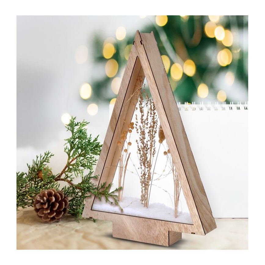 LED Božićna dekoracija LED/2xAA snježni zimski cvjetovi