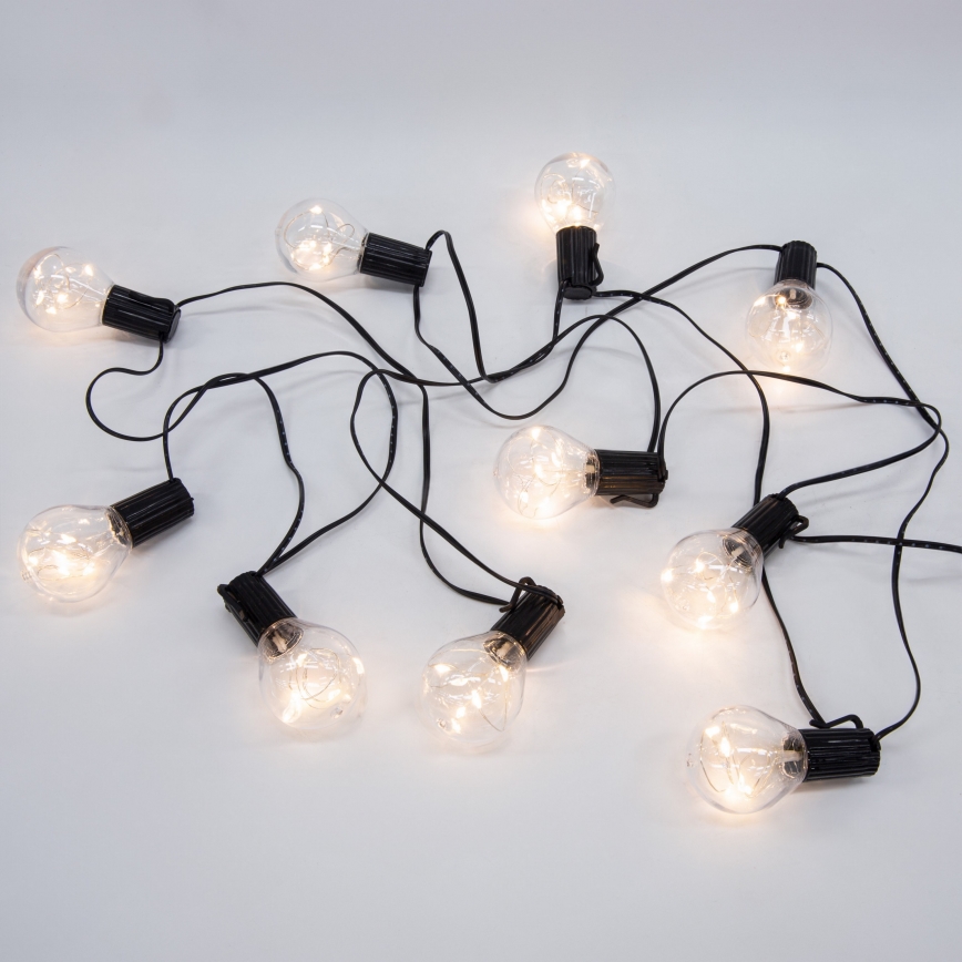 LED Vanjski dekorativni lanac GIRLANDA 10xLED/3xAA 3m IP44 topla bijela