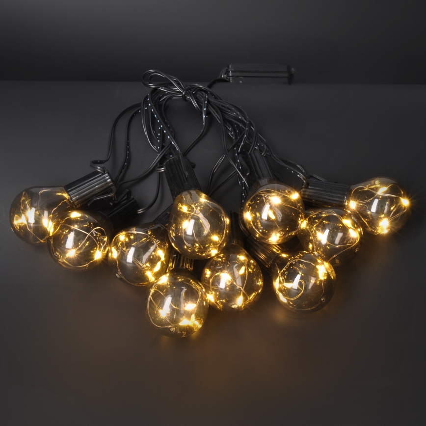 LED Vanjski dekorativni lanac GIRLANDA 10xLED/3xAA 3m IP44 topla bijela