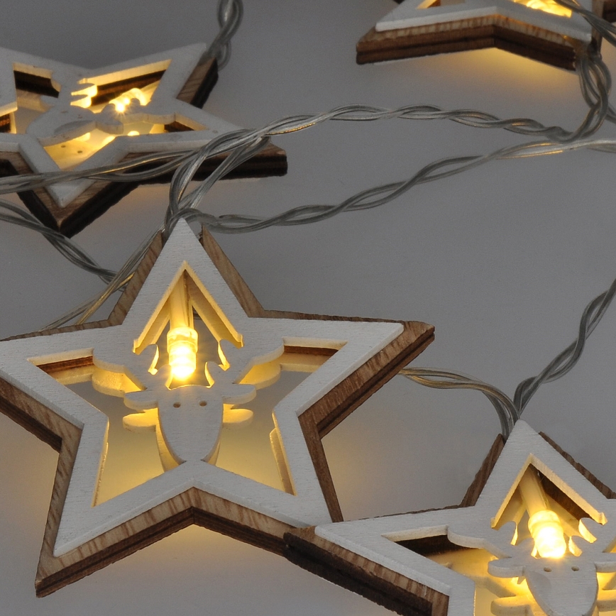 LED Božićne lampice 10xLED/2xAA 1,8m topla bijela
