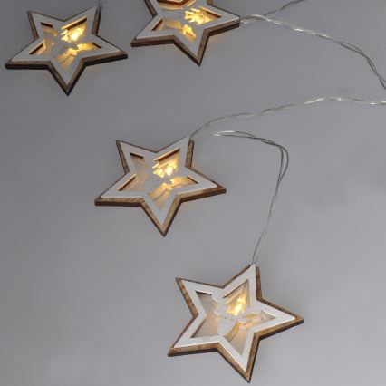 LED Božićne lampice 10xLED/2xAA 1,8m topla bijela