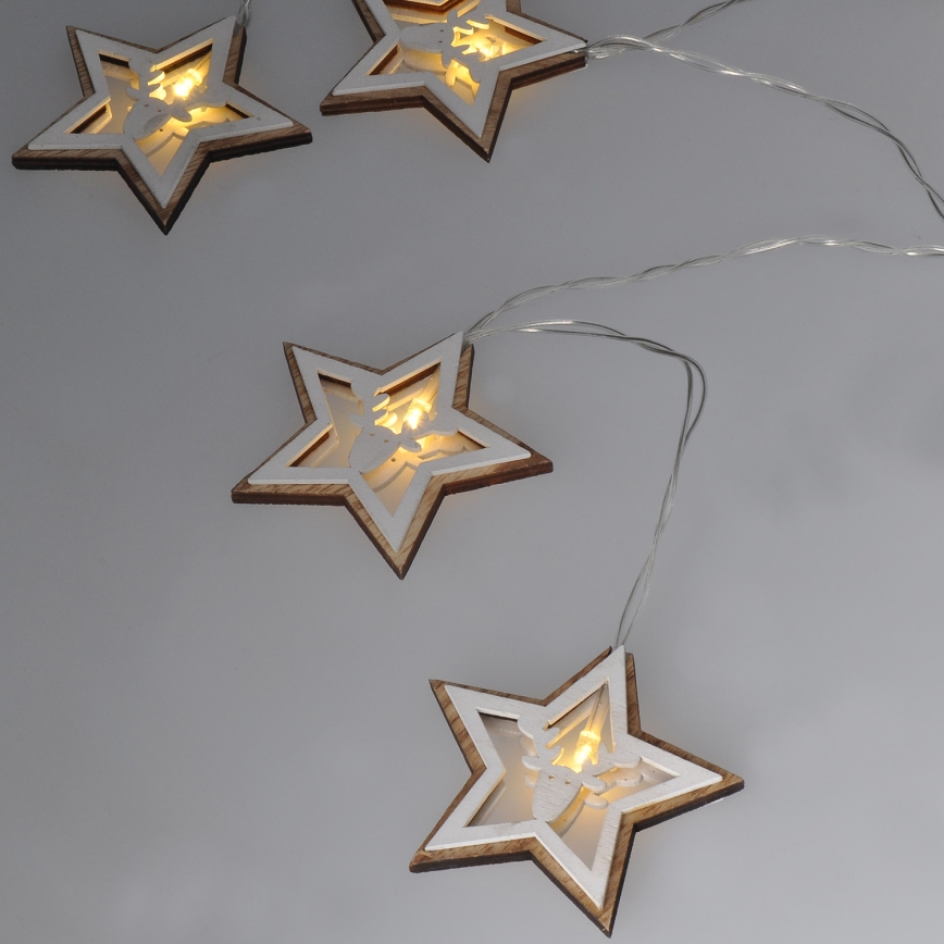 LED Božićne lampice 10xLED/2xAA 1,8m topla bijela