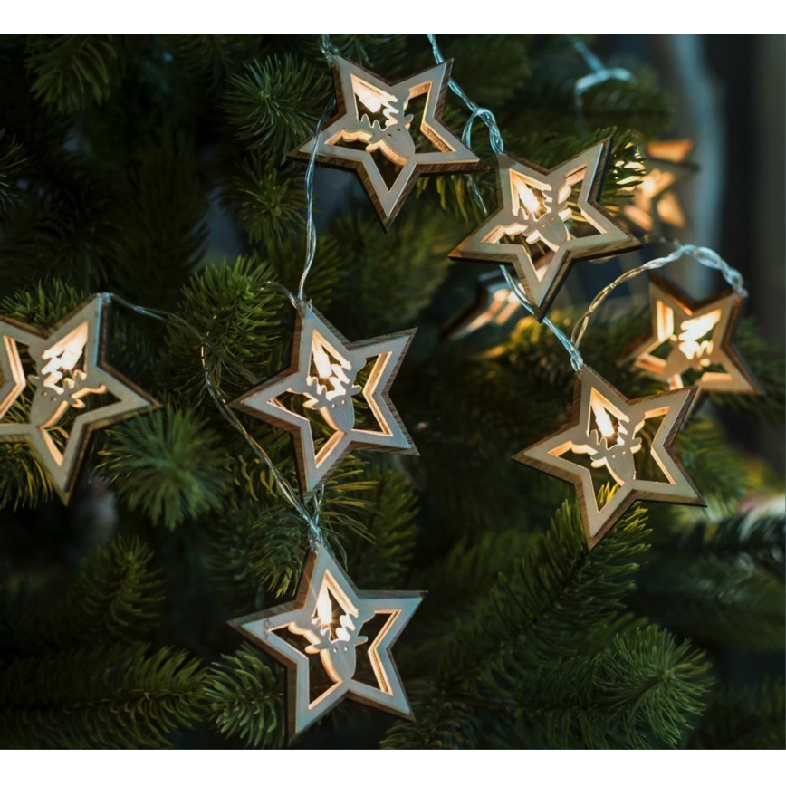 LED  lanac 10xLED/2xAA 1,8m topla bijela