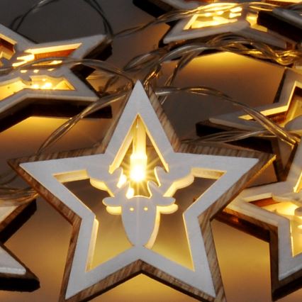 LED  lanac 10xLED/2xAA 1,8m topla bijela