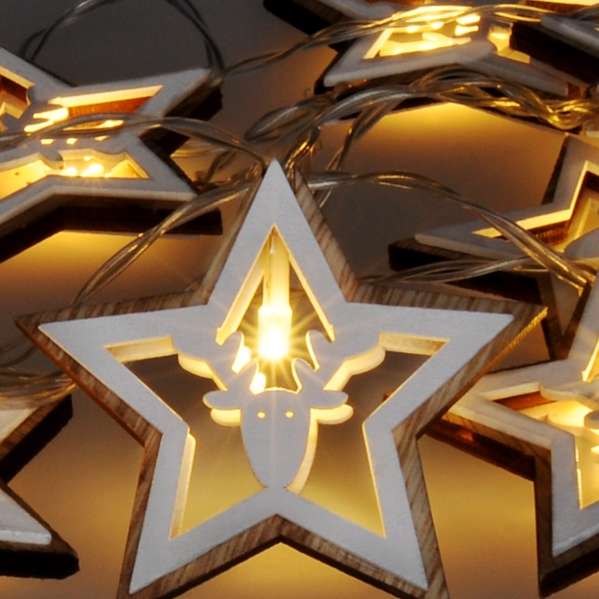 LED  lanac 10xLED/2xAA 1,8m topla bijela