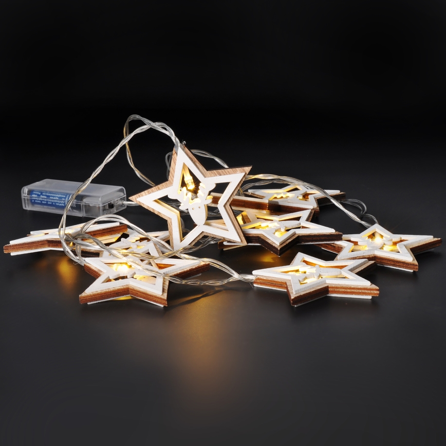 LED  lanac 10xLED/2xAA 1,8m topla bijela