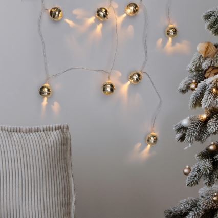LED Božićne lampice 10xLED/2xAA/topla bijela 1,8m praporci