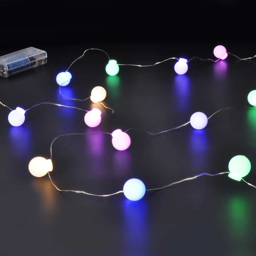 LED Božićne lampice 20xLED/2xAA 2,3 m multicolor
