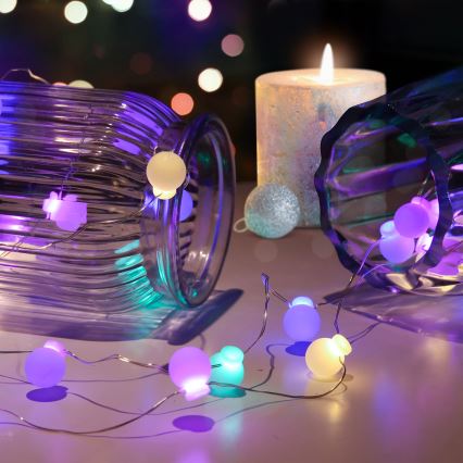 LED Božićne lampice 40xLED/2xAA 4,3 m multicolor