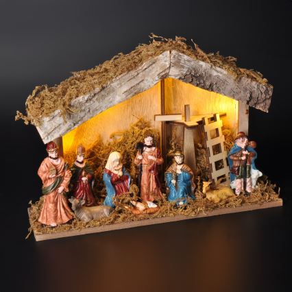 LED Božićna dekoracija LED/2xAA/topla bijela jaslice