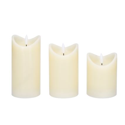 SET 3x LED Svijeća od prirodnog voska LED/3xAAA/topla bijela