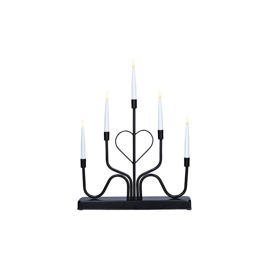 LED božićni svijećnjak 5xLED/2xAA topla bijela