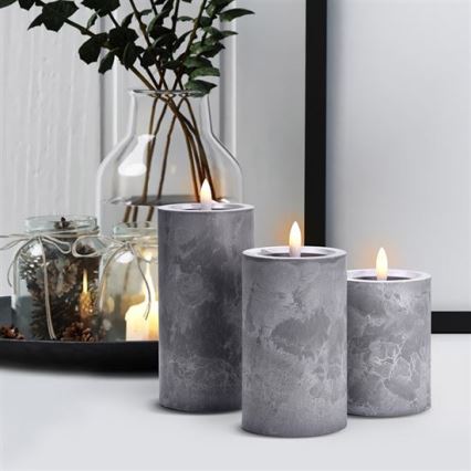 SET 3x LED svijeća LED/2xAA topla bijela