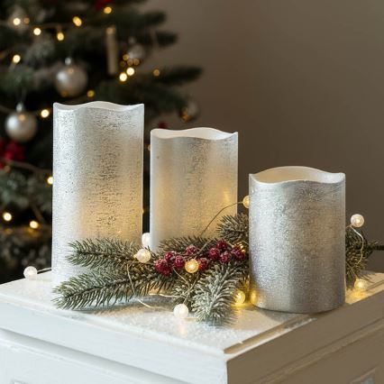 Komplet 3x LED svijeća, LED/3xAAA, toplo bijela