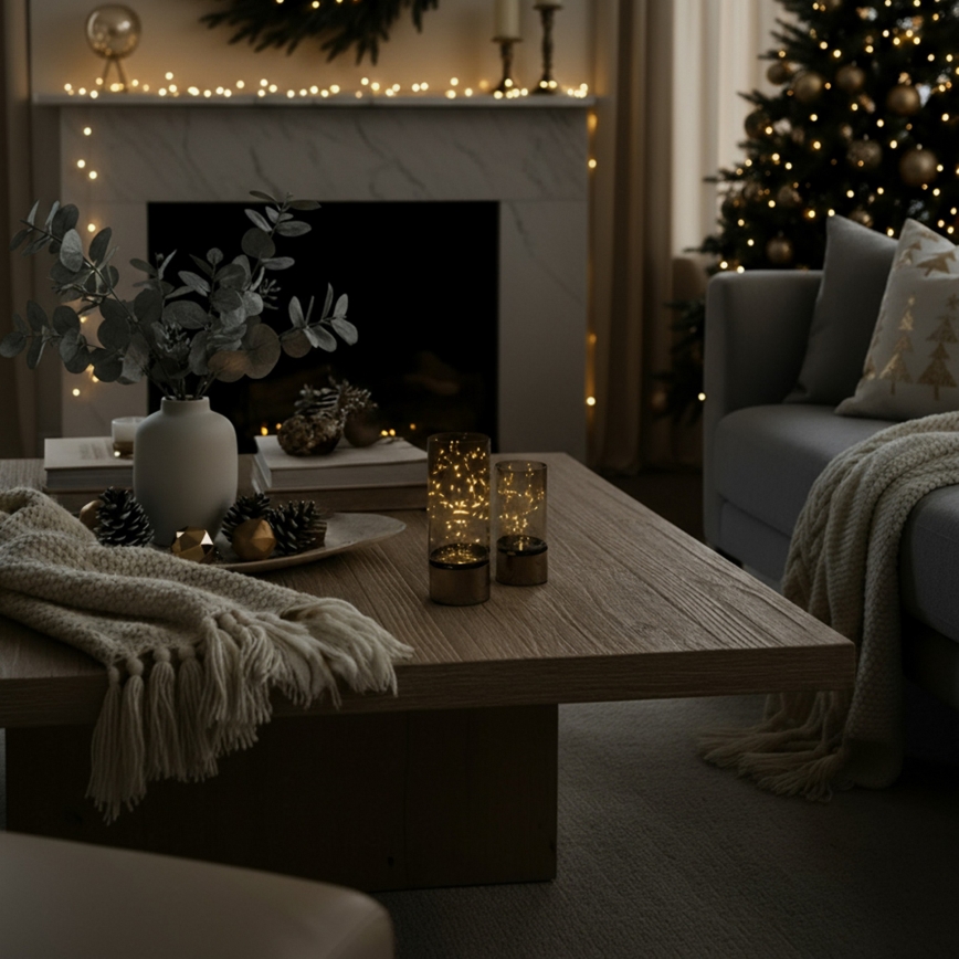 SET 2x LED božićna lampica 20xLED+10xLED/2xAA+3xAA topla bijela