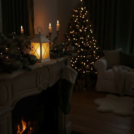 LED Božićna lanterna LED/2xAA topla bijela