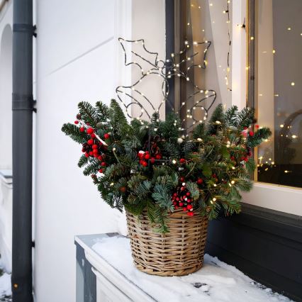 LED vanjska božićna dekoracija 100xLED/3xAA IP44 topla bijela, zvončići