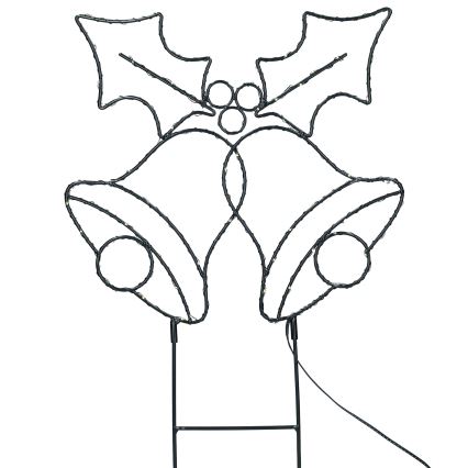LED vanjska božićna dekoracija 100xLED/3xAA IP44 topla bijela, zvončići