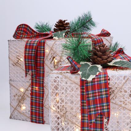 SET 3x LED Božićni poklon 48xLED/3,6W/230V IP44 topla bijela