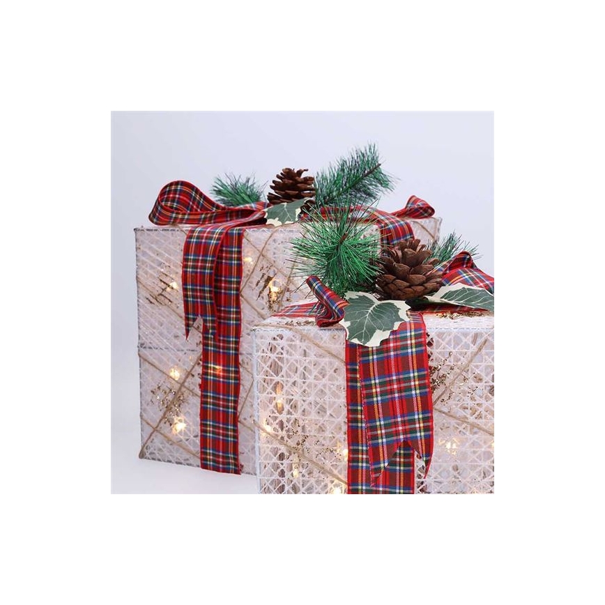 SET 3x LED Božićni poklon 48xLED/3,6W/230V IP44 topla bijela