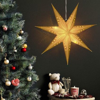 LED božićna dekoracija 20xLED/2xAA 60 cm topla bijela zlatna zvijezda