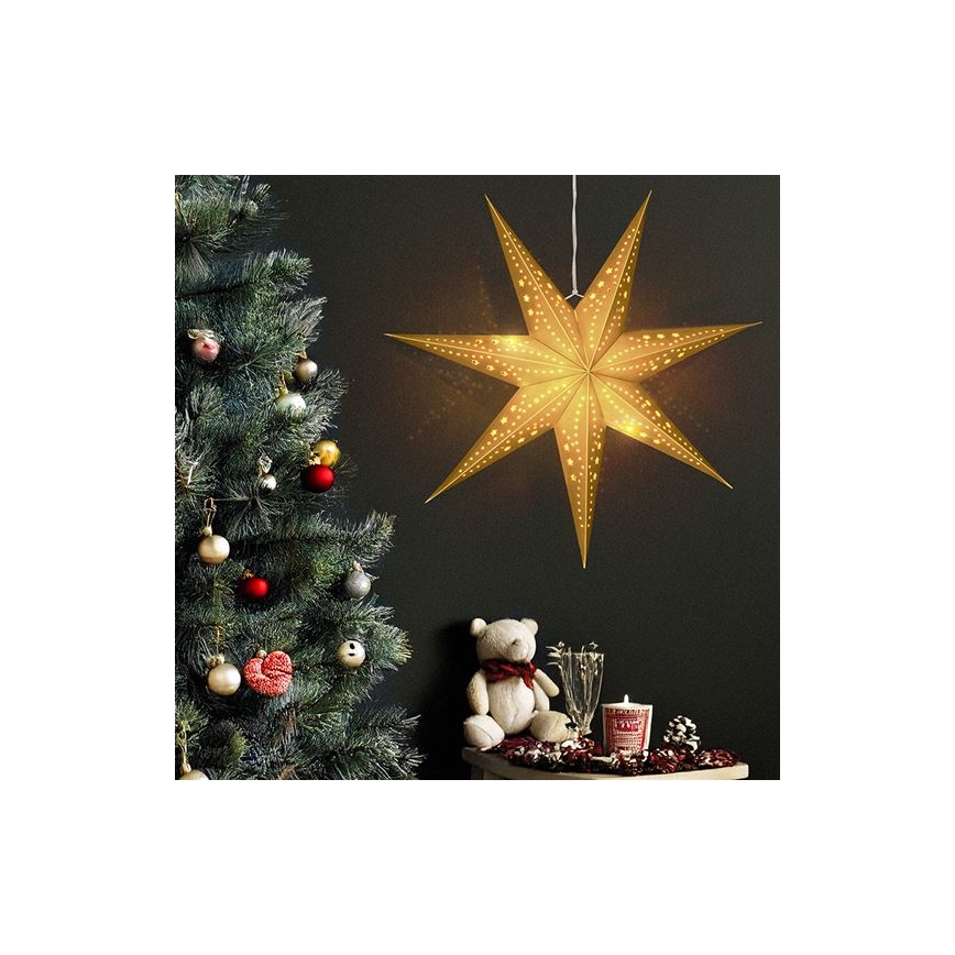 LED božićna dekoracija 20xLED/2xAA 60 cm topla bijela zlatna zvijezda