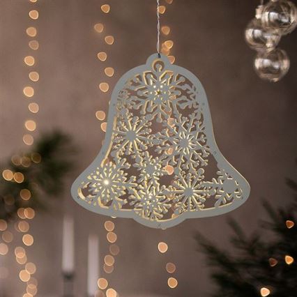 LED božićna dekoracija 9xLED/2xAA toplo bijelo zvonce