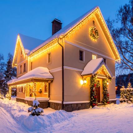 LED zavjesa za vanjsku upotrebu 360xLED/8 funkcija, 15 m, IP44, topla bijela