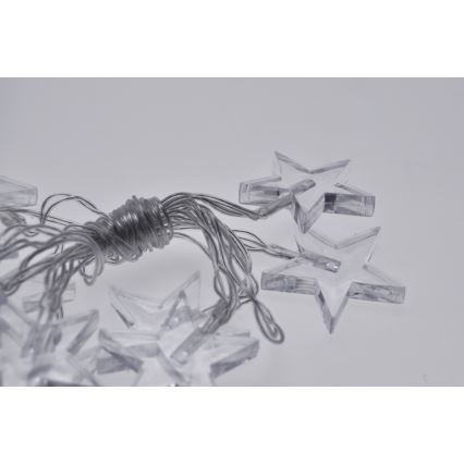 LED Božićne lampice 2,5 m 10xLED/2xAA zvijezde bijelo svijetlo
