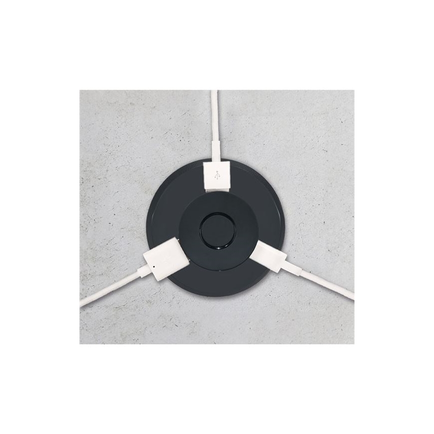 Ugradbeni USB punjač USB A+C crna