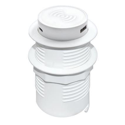 Ugradbeni bežični punjač + USB A+C bijela