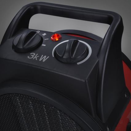Podni ventilator s keramičkim grijačem 3000W/230V crna