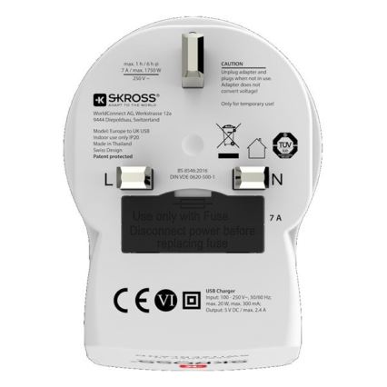 Putni adapter za UK 230V + 2x USB port